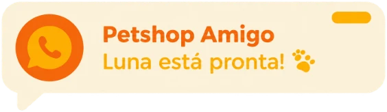 Notificação no WhatsApp do tutor: Petshop Amigo avisa que a Luna está pronta